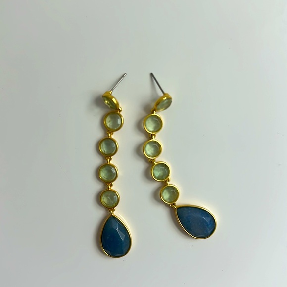 J Crew dangle gemstone earrings green and blue FLASH SALE 🔥 - Picture 3 of 3